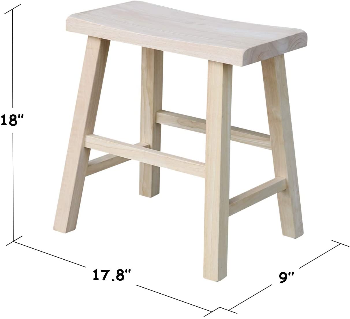 Bar Table: Saddle Seat Stool, Unfinished