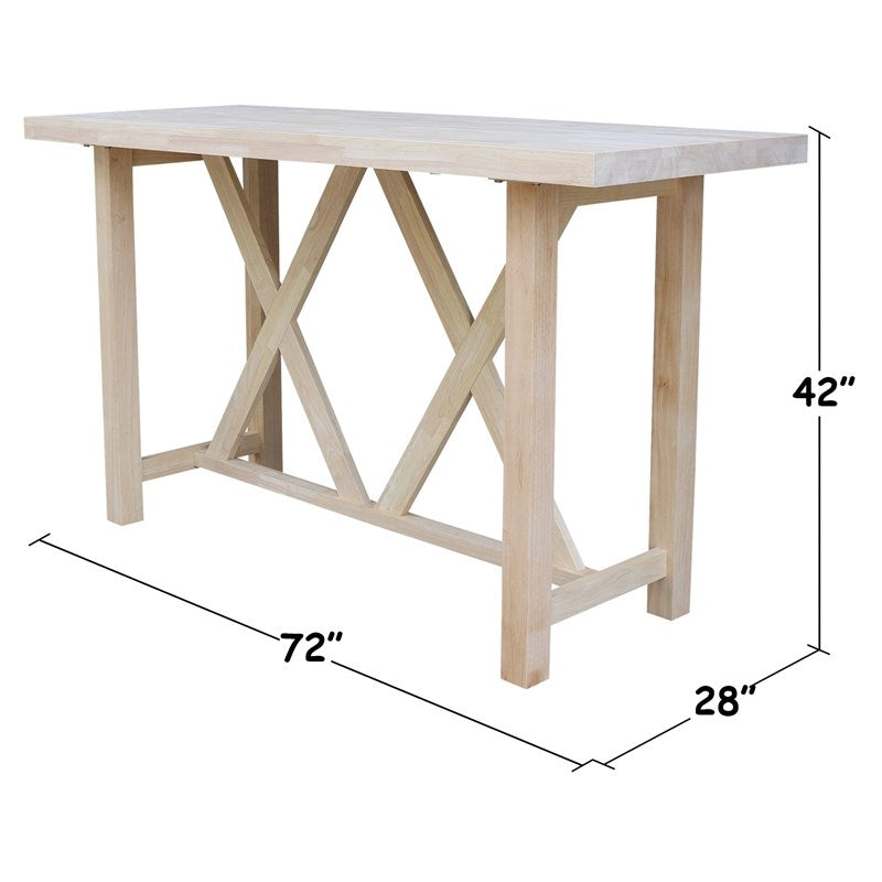 Bar Table Set: 2 - Person Bar Height Solid Wood Bar Table Set