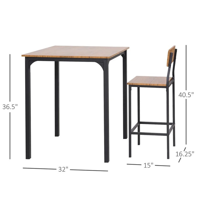 Bar Table Set: 2 Seater Counter Height Pub Set
