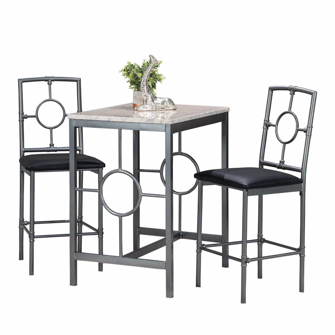 Bar Table Set: 3 Piece Counter Height Pub Table Set