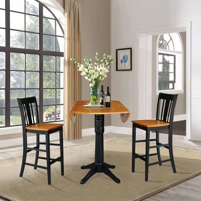 Bar Table Set: Bar Height Drop Leaf Solid Wood Bar Set – Gkw Retail