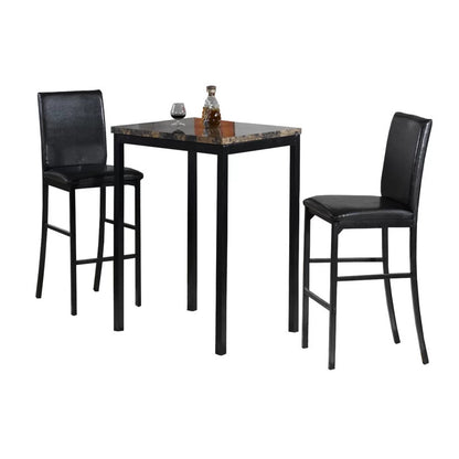 Bar Table Set: Bar Height Table with Two Chairs Pub Set