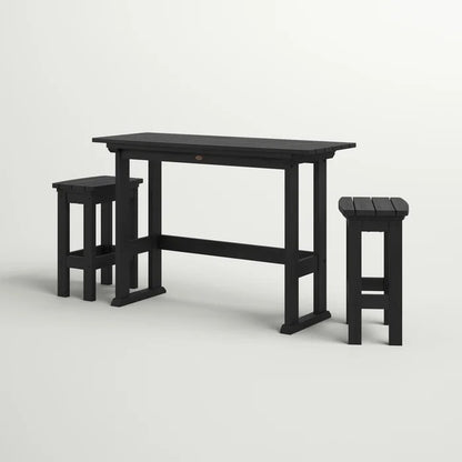 Bar Table Set: Wooden 3 Piece Bar Table Set