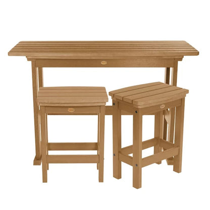 Bar Table Set: Wooden 3 Piece Bar Table Set