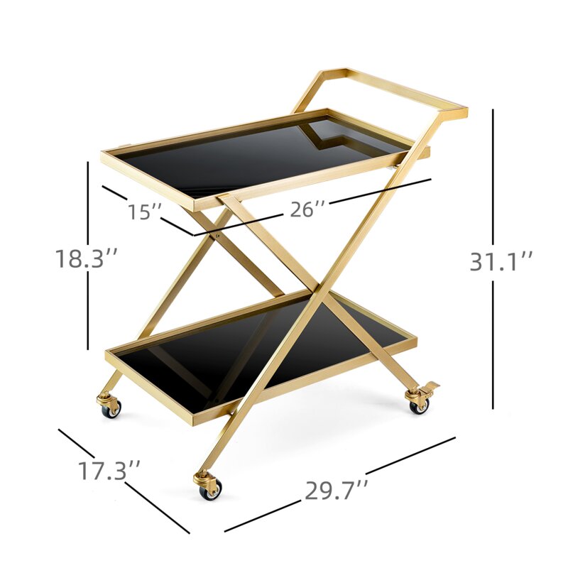 Bar Trolley: 2-Tier Kitchen Bar Trolley