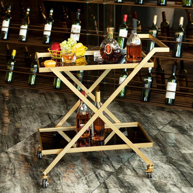 Bar Trolley: 2-Tier Kitchen Bar Trolley