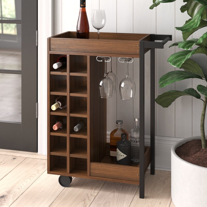 Bar Trolley : Modern Wooden Bar Trolley