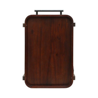 Bar Trolley : Rectangular Wooden Bar Trolley