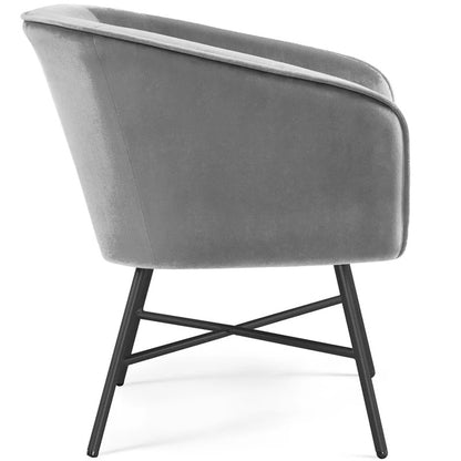 Barrel Chair: 25'' Wide Velvet Barrel Chair