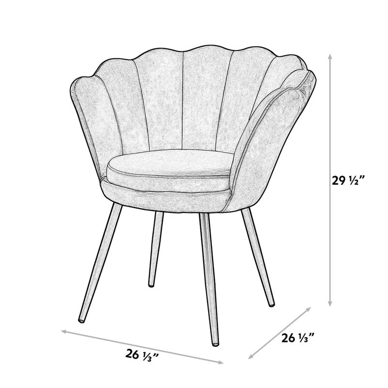 Barrel Chair: 26.37'' Wide Velvet Barrel Chair