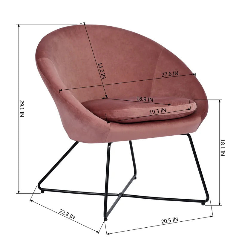Barrel Chair: 26.77'' Wide Velvet Barrel Chair