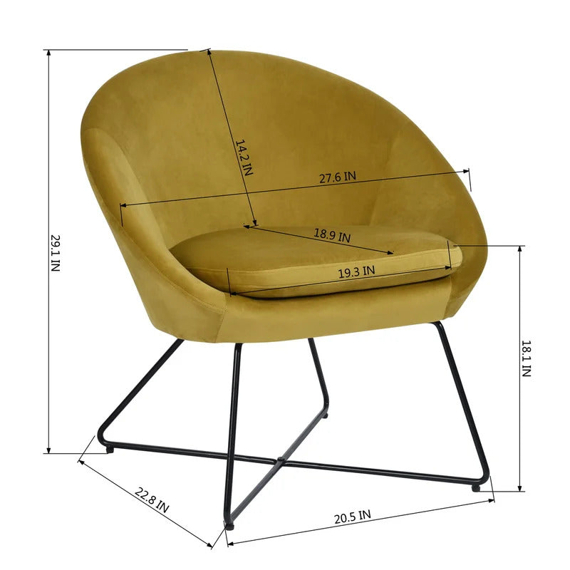 Barrel Chair: 26.77'' Wide Velvet Barrel Chair