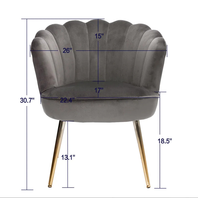 Barrel Chair: 26'' Wide Velvet Barrel Chair