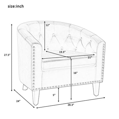 Barrel Chair: 28.3'' Wide Tufted Barrel Chair