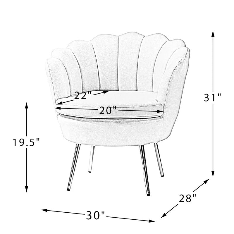 Barrel Chair: 30'' Wide Velvet Barrel Chair