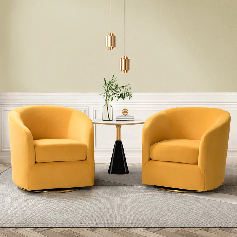 Mustard discount barrel chair