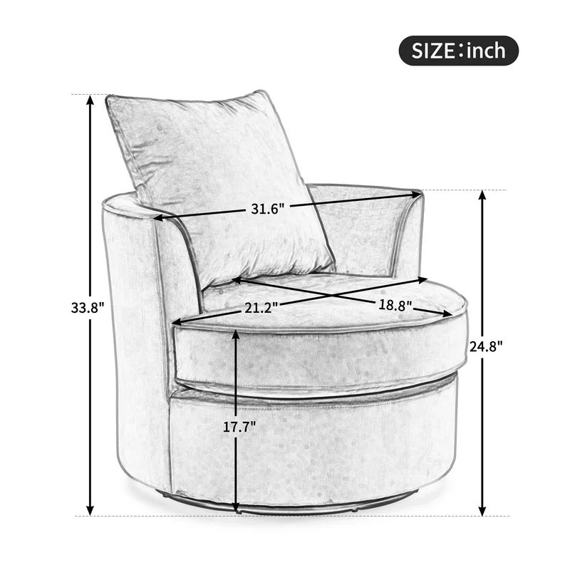Barrel Chair: 31.6'' Wide Velvet Barrel Chair