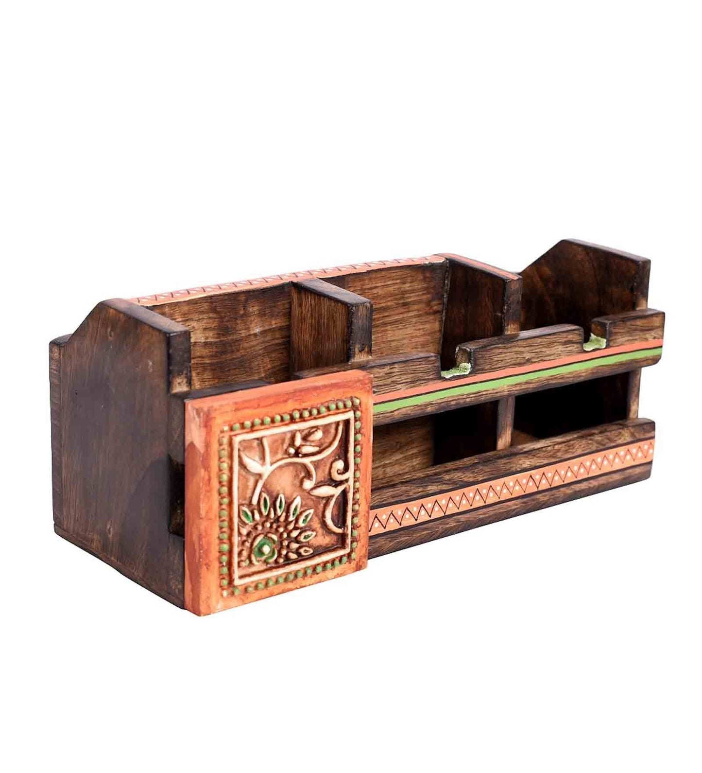 Pen Stand : Basra Mango Wood Pen Stand Desk Organizer