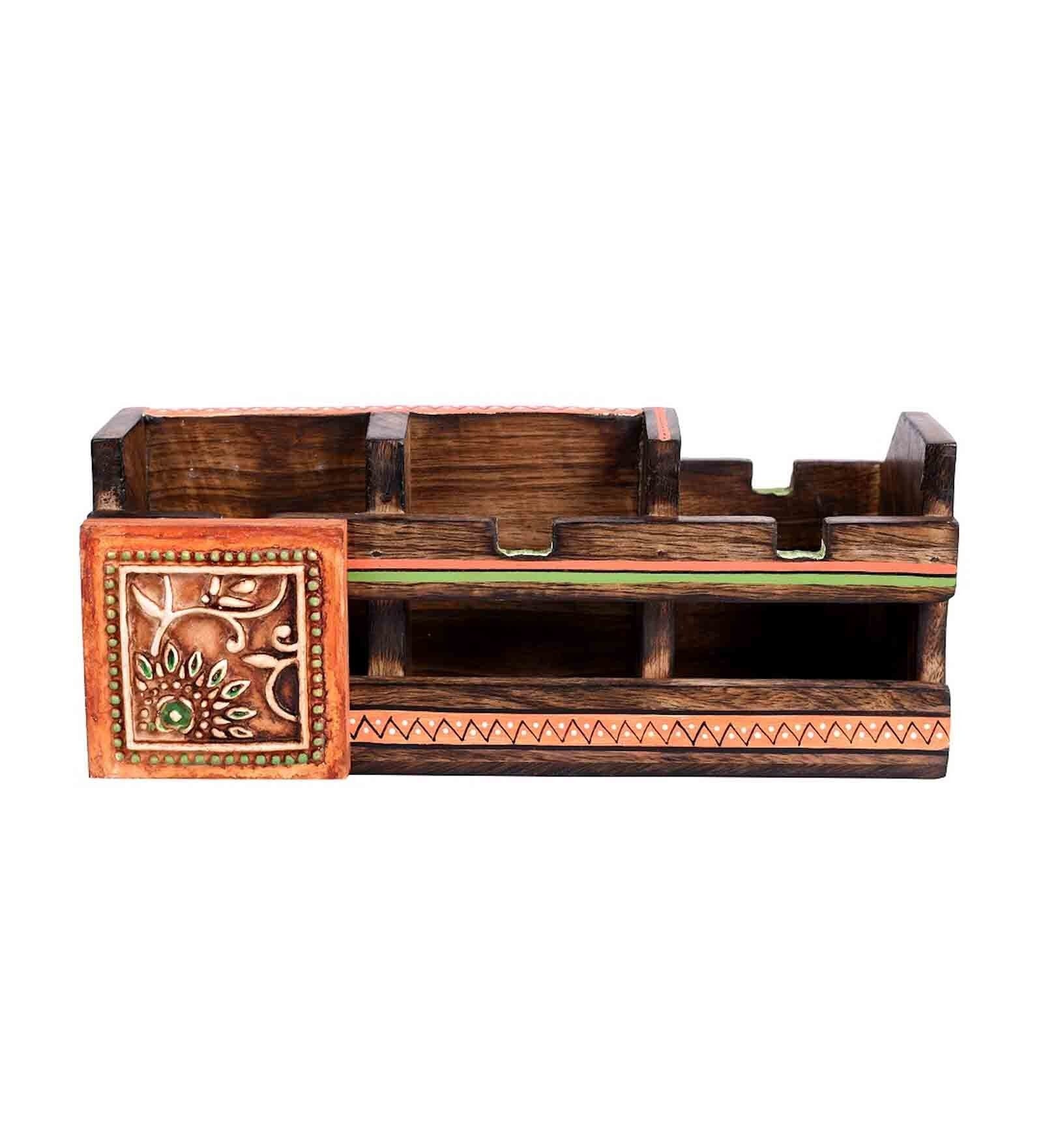 Pen Stand : Basra Mango Wood Pen Stand Desk Organizer