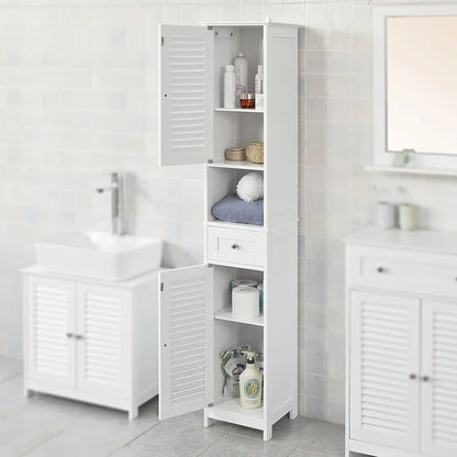 Bathroom Cabinets: 12.48'' W x 66.3'' H x 11.7'' D Linen Cabinet