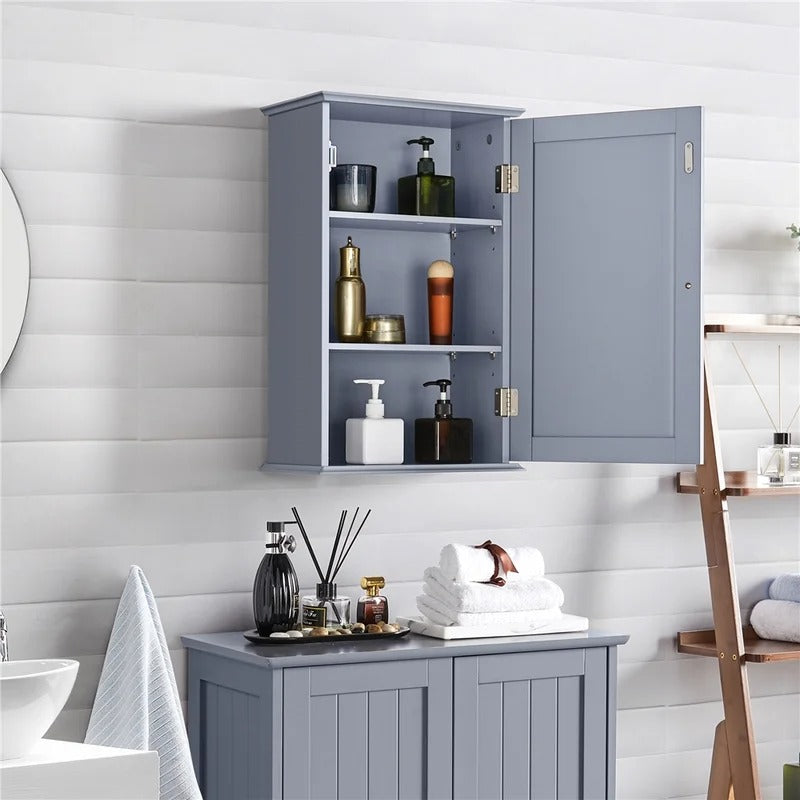 Bathroom Cabinets: 14'' W x 22'' H x 8'' D Wall Mounted Wall Cabinet
