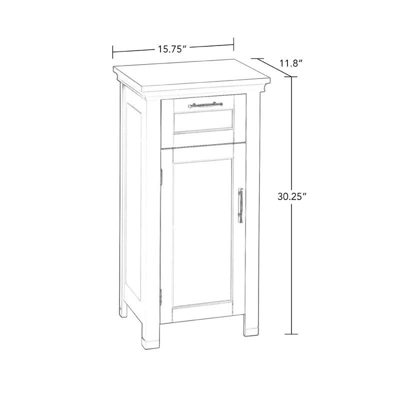 Bathroom Cabinets: 15.75'' W x 30.25'' H x 11.81'' D Free-Standing Bathroom Cabinet