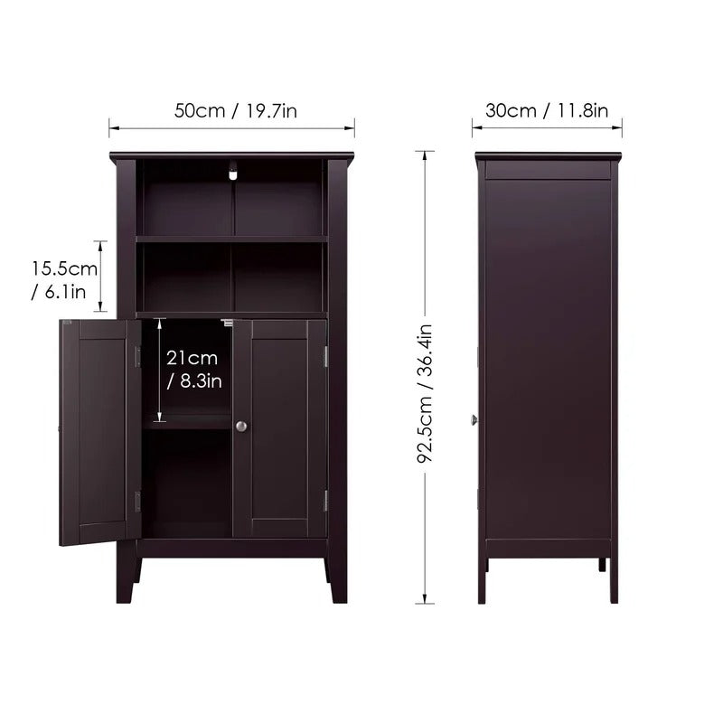 Bathroom Cabinets: 19.7'' W x 36.4'' H x 11.8'' D Free-Standing Bathroom Cabinet