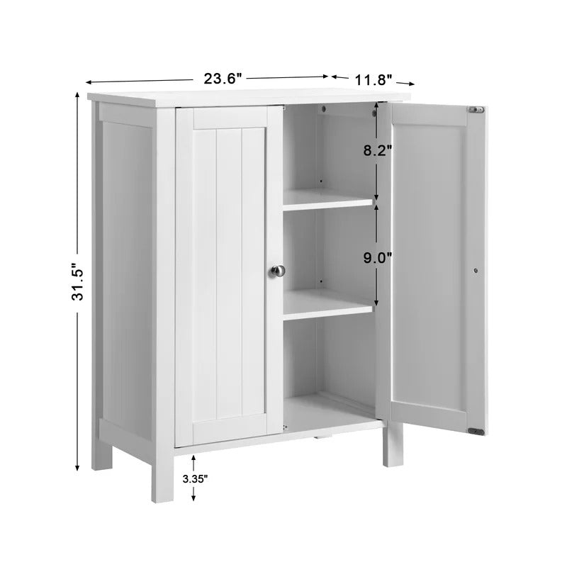 Bathroom Cabinets: 23.6'' W x 31.6'' H x 11.8'' D Free-Standing Bathroom Cabinet
