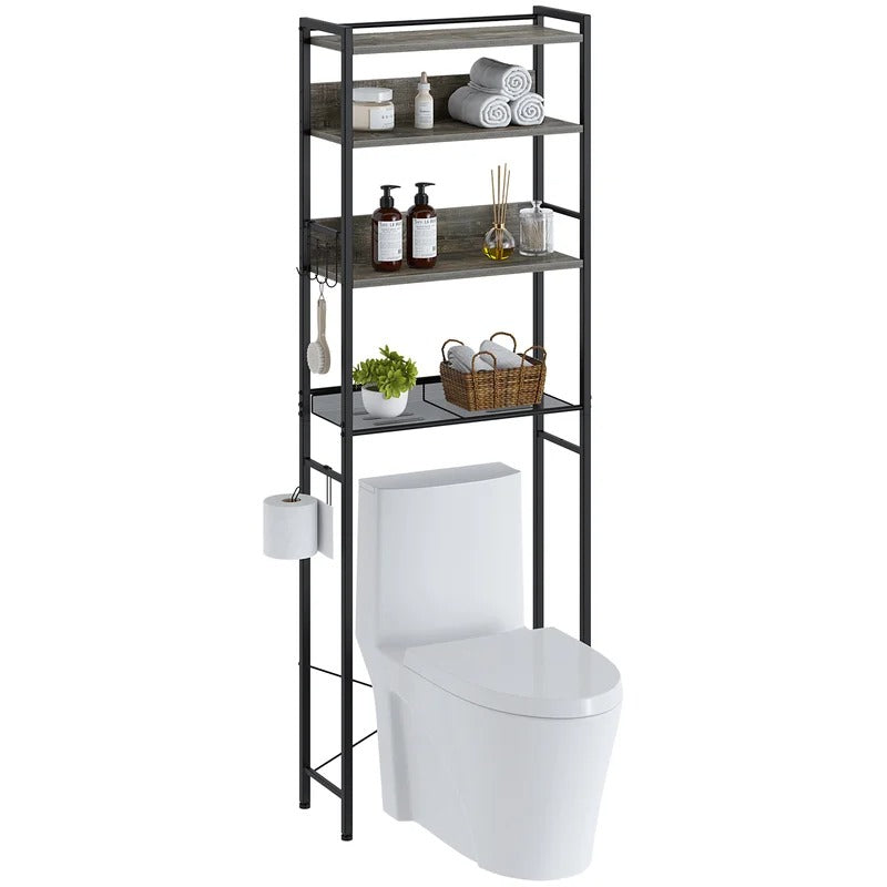 Bathroom Cabinets: 23.6'' W x 68'' H x 9.4'' D Over-The-Toilet Storage