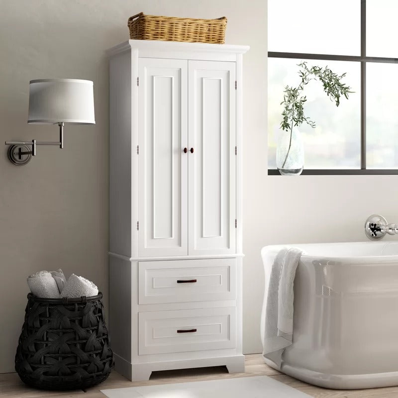 Bathroom Cabinets: 24'' W x 62'' H x 16'' D Linen Cabinet
