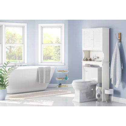 Bathroom Cabinets: 27.36'' W x 63.75'' H x 9.25'' D Over-The-Toilet Storage