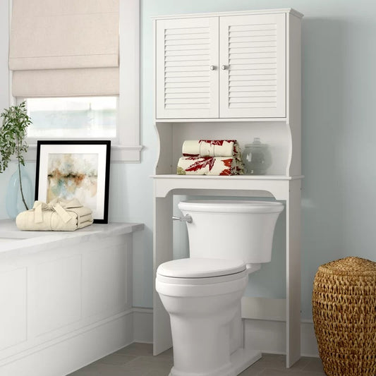 Bathroom Cabinets: 27.36'' W x 63.75'' H x 9.25'' D Over-The-Toilet Storage