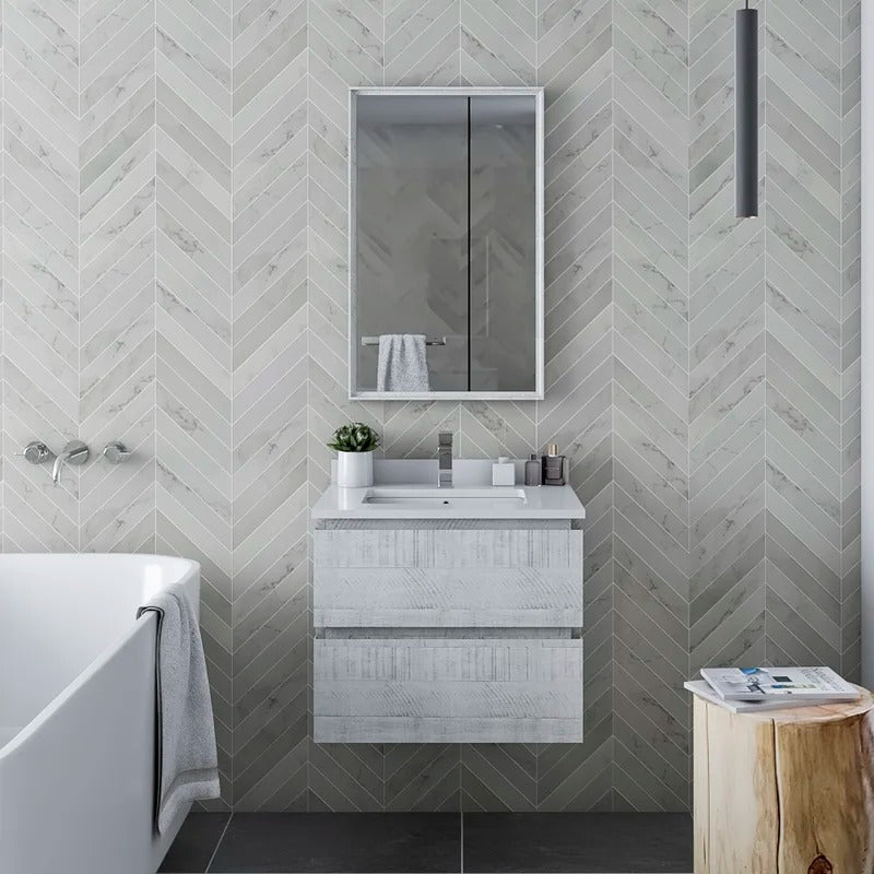 Bathroom Cabinets: Wall Hung 23" Single Bathroom Vanity Base Only