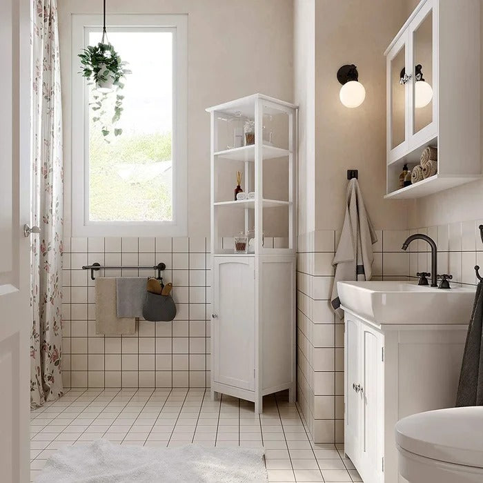 Bathroom Linen Cabinets:15.7'' W x 63'' H x 12.6'' D Linen Cabinet
