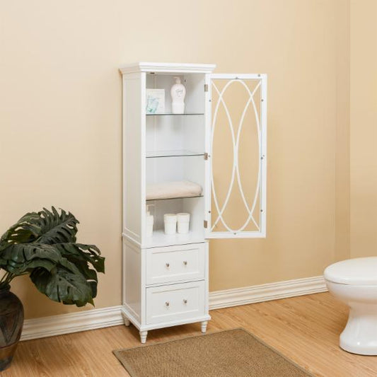 Bathroom Linen Cabinets: 2 Drawer Bathroom Linen Tower