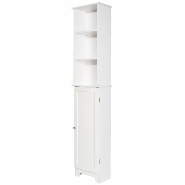 Bathroom Linen Cabinets: Tall Floor Shelf with Lower Cabinet