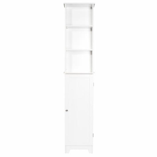 Bathroom Linen Cabinets: Tall Floor Shelf with Lower Cabinet