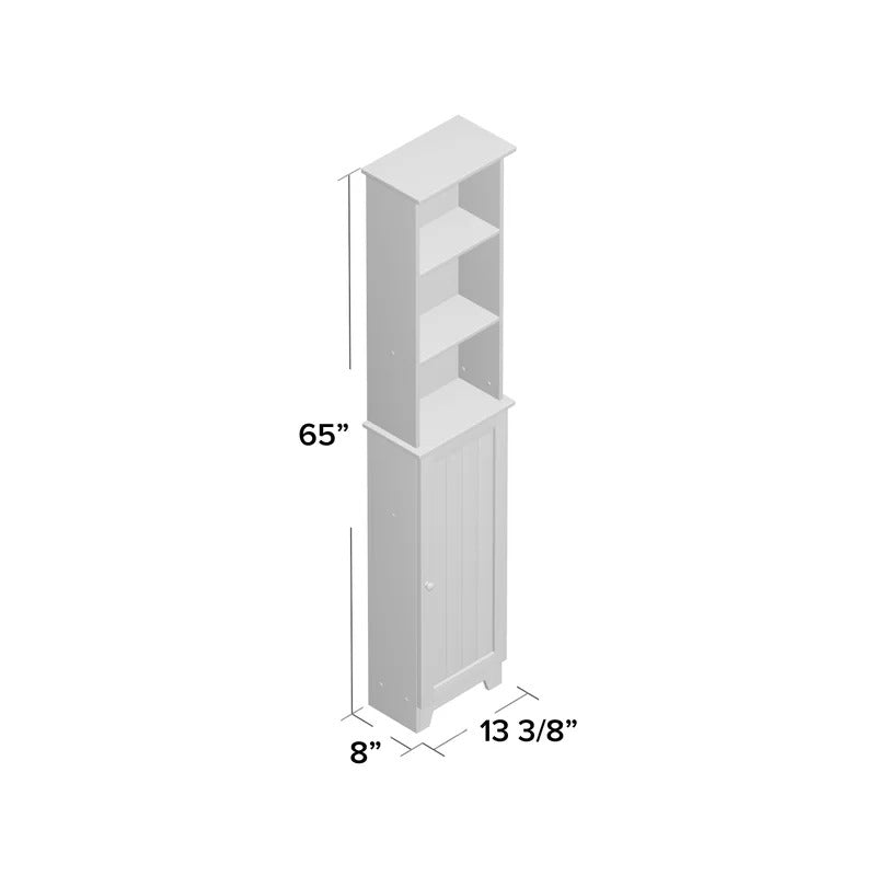 Bathroom Linen Cabinets Tall Floor Shelf with Lower Cabinet