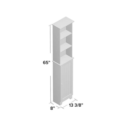 Bathroom Linen Cabinets Tall Floor Shelf with Lower Cabinet