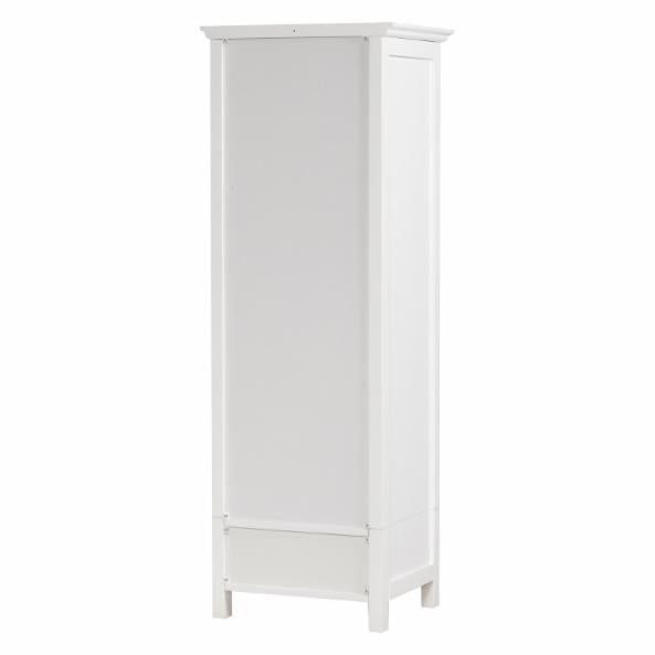 Bathroom Linen Cabinets: White Linen Cabinet with 1 Door and 1 Bottom Drawer