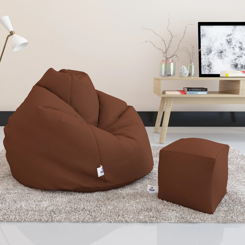 Bean Bag : PREMIUM 3XL SIZE- Filled (With Beans) - COMBO (With Footres –  GKW Retail