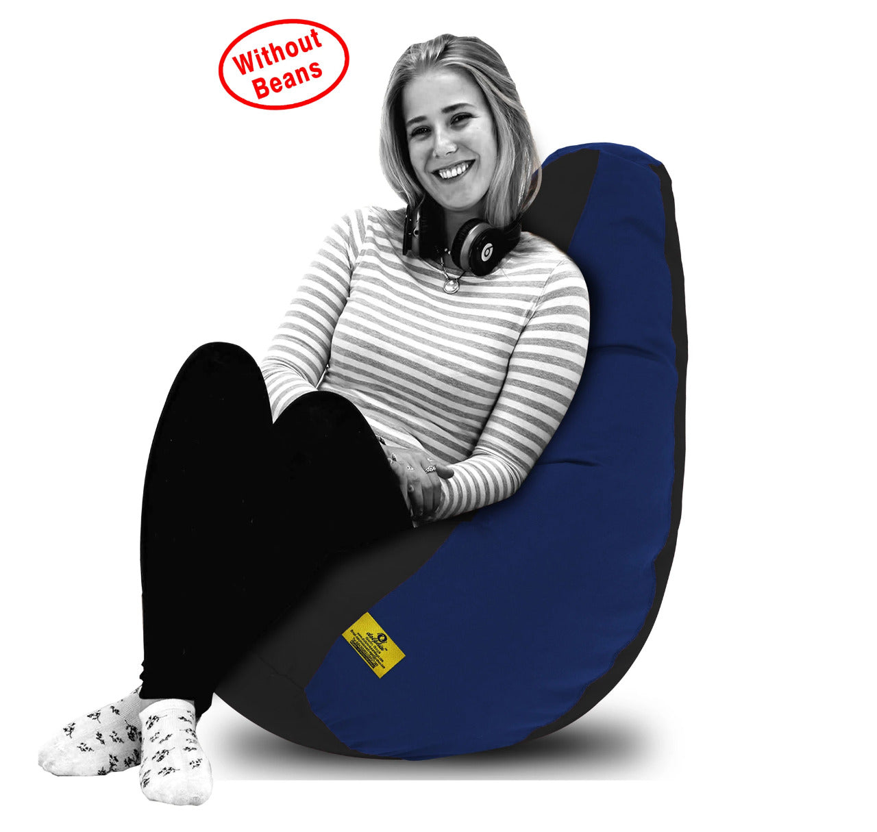 Bean Bag XL BLACK&N.BLUE BEAN BAG-COVERS(Without Beans)