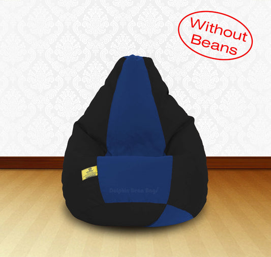 Bean Bag XL Black R.Blue-FABRIC-COVERS(without Beans)Bean Bag: XL Black/R.Blue Fabric Cover (Without Beans)