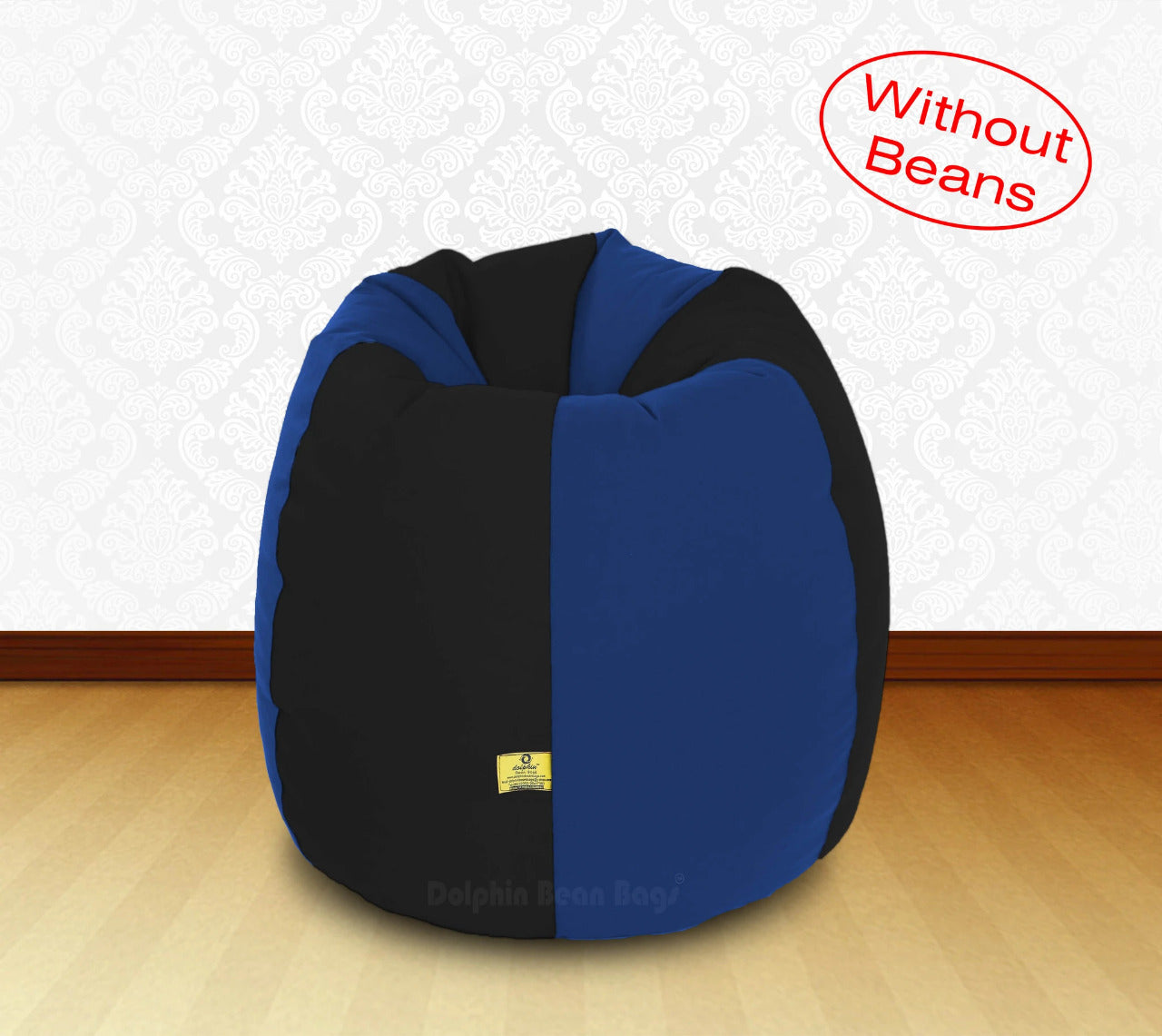 Bean Bag XL Black R.Blue-FABRIC-COVERS(without Beans)Bean Bag: XL Black/R.Blue Fabric Cover (Without Beans)