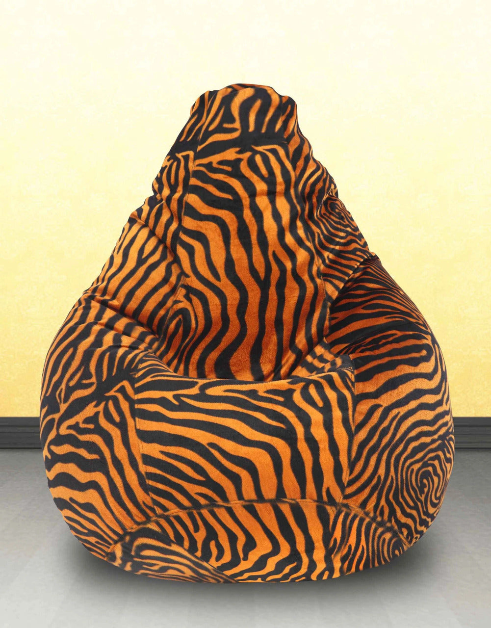 Bean Bag : XL GOLDEN ZEBRA-FABRIC-FILLED & WASHABLE (with Beans)
