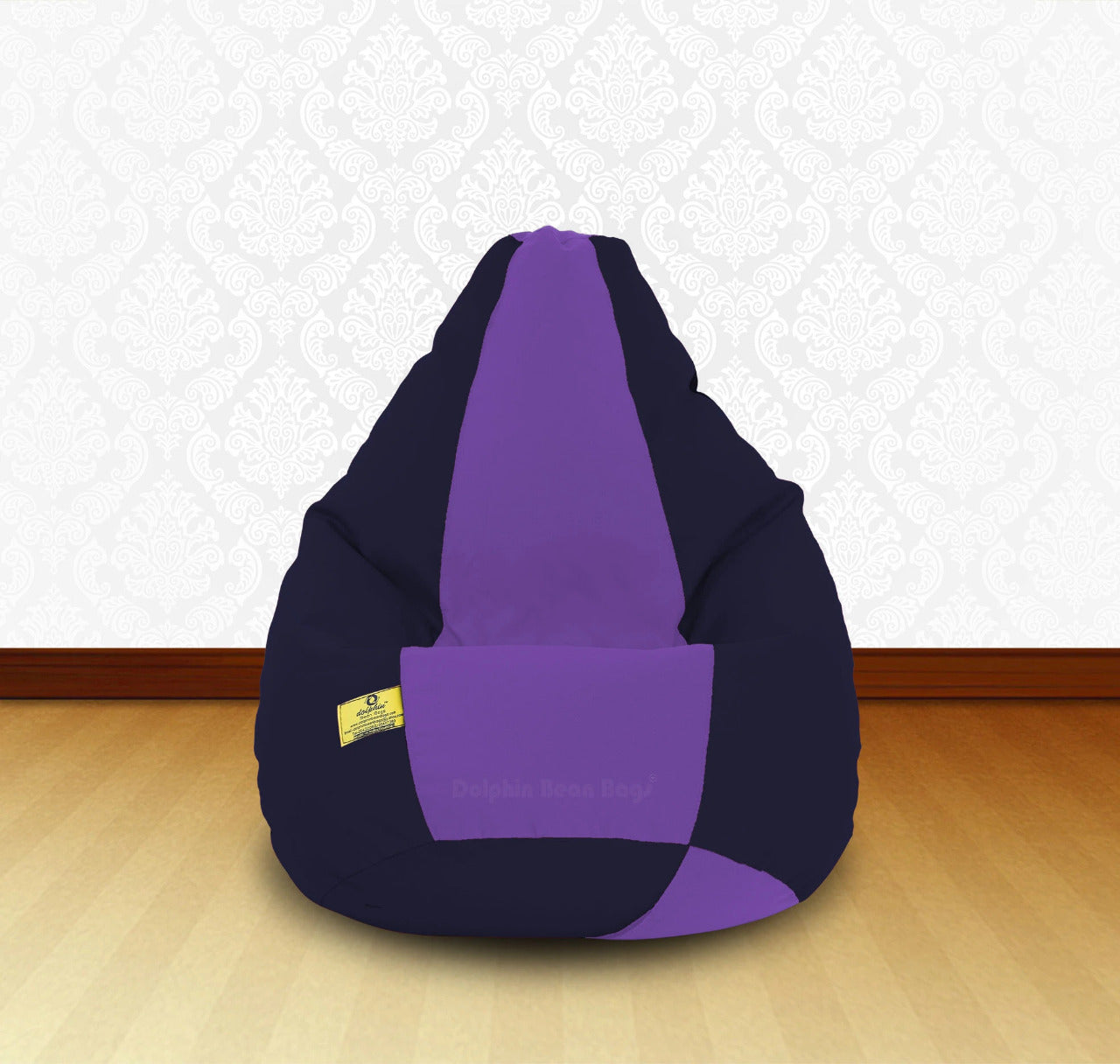 Bean Bag : XL N.Blue/Purple-FABRIC-FILLED & WASHABLE (with Beans)