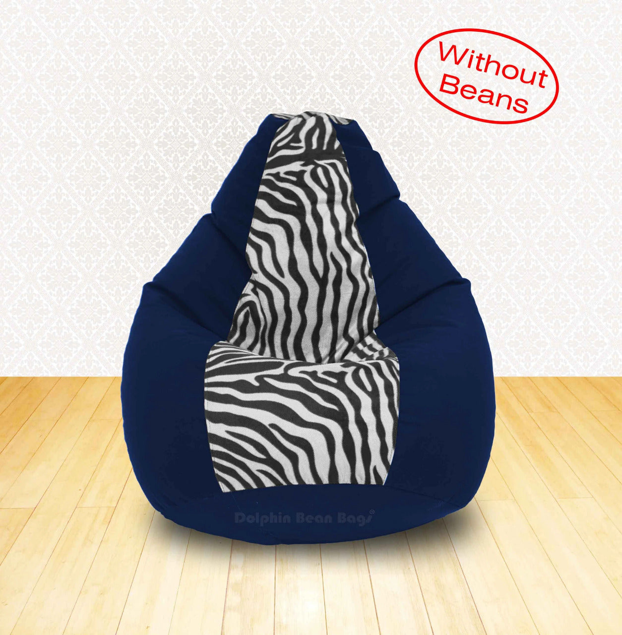  Bean Bag XL N.Blue Zebra(Blk-White)-FABRIC-COVERS(without Beans)