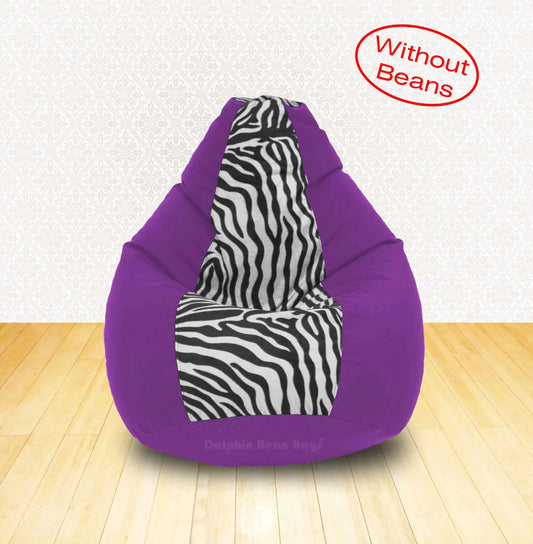 Bean Bag XL Purple Zebra(Blk-White)-FABRIC-COVERS(without Beans)