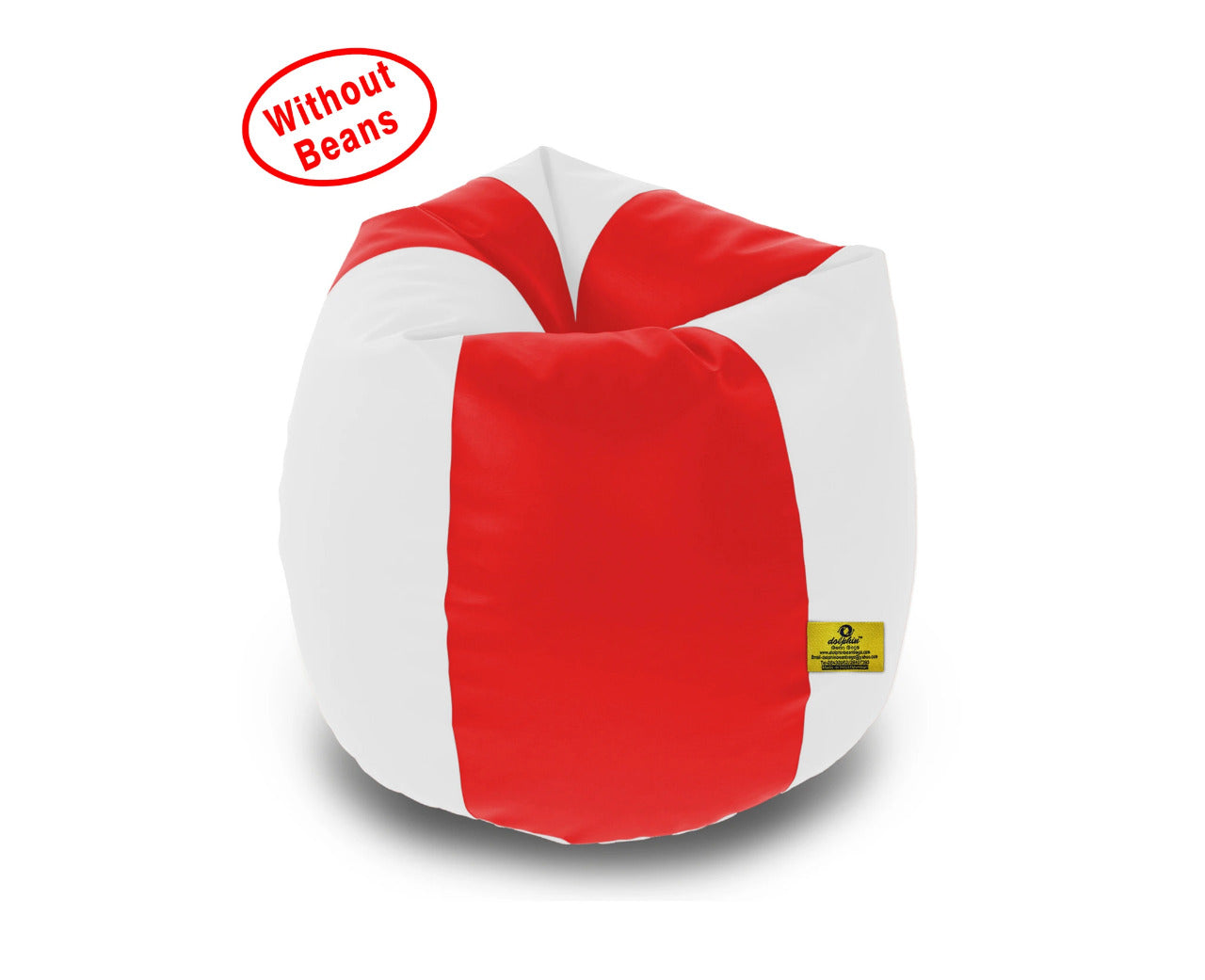 Bean Bag: XL RED&WHITE BEAN BAG COVER (Without Beans)