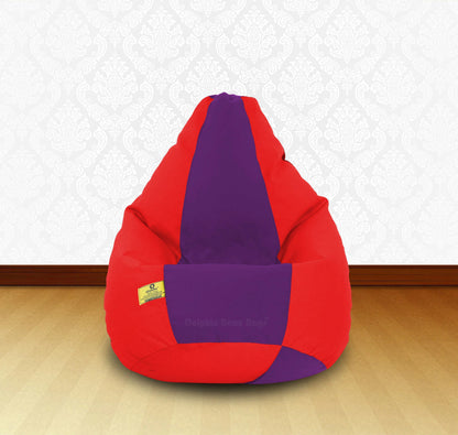 Bean Bag : XL Red/Purple-FABRIC-FILLED & WASHABLE (with Beans)